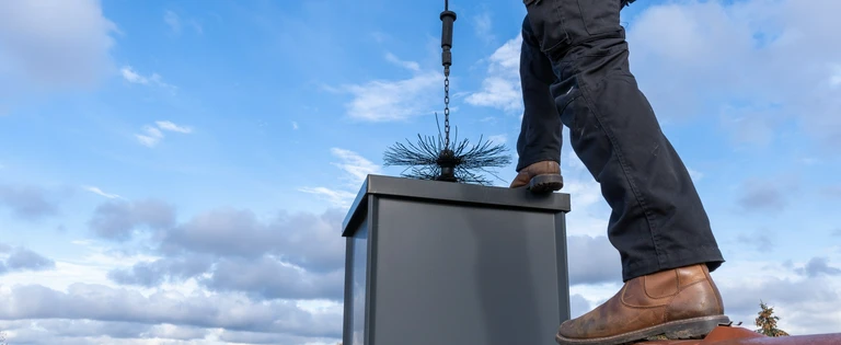 kominiarz czyszczący komin